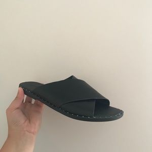 Black Crisscross Slide on Sandals